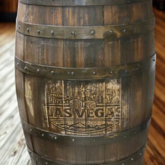 🔥 Custom Las Vegas Engraved Whiskey Barrel – One‑of‑a‑Kind! 🔥