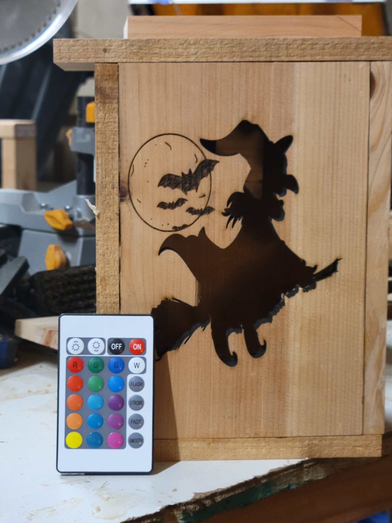 Handmade Halloween LED wooden lantern by Crafted Casks